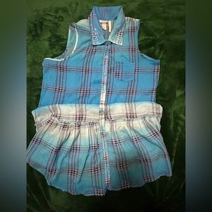 Justice sheer girl’s tank top, color blue, size 20